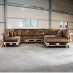 Paletové sedenie Golden Garden GG93/1 - Podsedáky a Vankúše "FIT IN" 120cm x 80cm x 15cm - penový granulát - capuccino